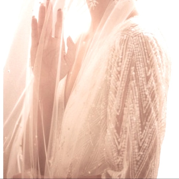 BHLDN Ellesmere 8 Ivory Allover Beaded Vintage Inspired V-neck Maxi Wedding - Picture 6 of 12